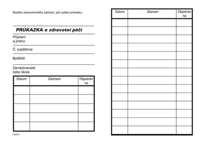 DITIS Průkazka o zdravotní péči 1ks