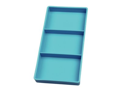 Cabinet Tray #17 - Plastový tácek se 3 oddíly, modrý