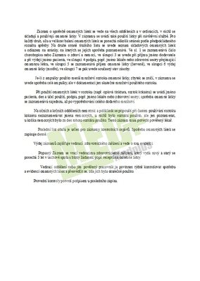 Záznam o spotřebě omamných látek, 1 blok