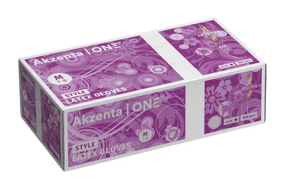 AKZENTA Latexové rukavice, nepudrované, 100 ks, fialové Velikost: M