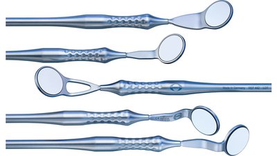 MEGAduo Mundspiegel - Packung 6 Stück MEGAduo FS Rhodium doppelseitig Nr. 4 plan Ø 22 mm