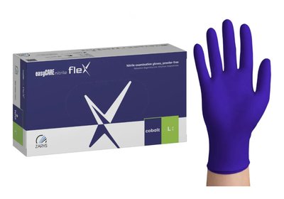 easyCare nitrilové rukavice FLEX - kobaltová modř - XS