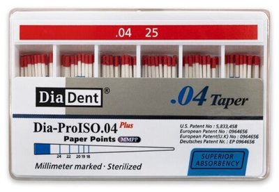 Papírové čepy DiaDent 4% 025