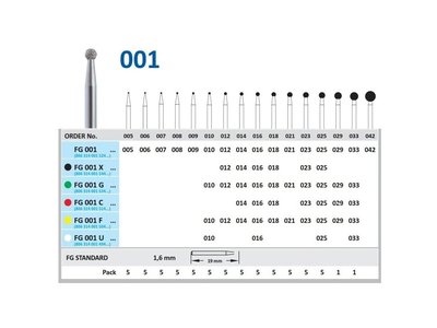 HORICO brousek diamantovaný - kulička, FG001 - Parameter_0: G - hrubá, Parameter_1: Průměr 2,9mm (029)