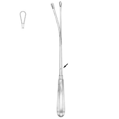 Recamier/Sims kyreta ostrá ohebná - 16 mm, 26 cm