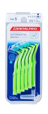 DentalPro L Shaped 5 mezizubní kartáček zelený 10 ks