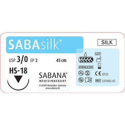 SABAsilk EP2 USP3/0 HS18 černé 45cm, 24ks