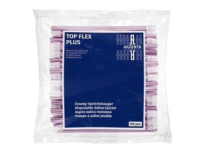 TOP FLEX jednorázové odsávací kanyly, 14,5cm, snímatelná čepička, růžové, 100ks