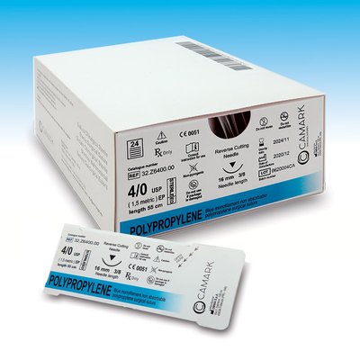 Camark šití POLYPROPYLENE - 6400 – POLYPROPYLENE 4/0 RC 16 mm 3/8 – 55 cm 24 ks