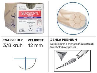 Surgicryl Rapid UP5/0 DS12, 12ks