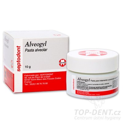 Alveogyl pasta 10g pro léčbu suchého lůžka