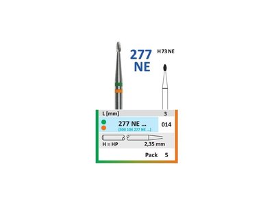 Tvrdokovová fréza - vajíčko, 277NE, průměr 1,4mm
