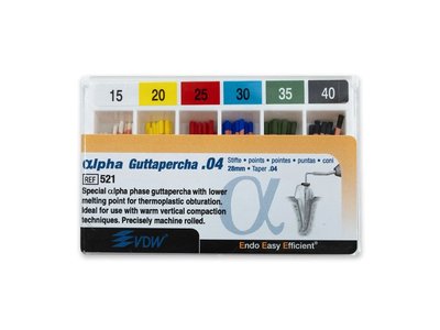 Alpha gutaperčové čepy sada .04, 60ks