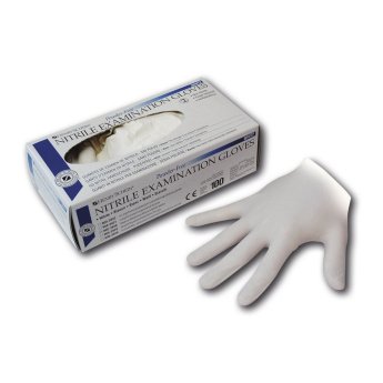 HS-rukavice nitril nepudrované bílé XL 100 ks