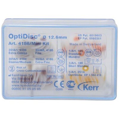 OptiDisc Mini Kit 12,6 mm, 120 ks, 1 dlouhý a 1 krátký mandrel