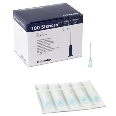Jednorázové injekční jehly modré 0,6x30mm 100ks Braun