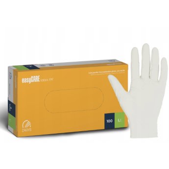 RUKAVICE latexové nepudrované EasyCare, bílé, velikost L, 100ks