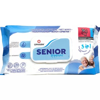 OPHARM Senior Hygienic 3w1 chusteczki nawilżane 72szt