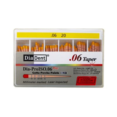 DiaDent Gutaperčové Čepy Dia-Pro ML.029 06Taper ISO20 60ks