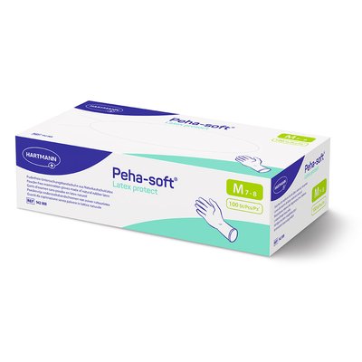 Peha-soft Rukavice latex protect bez pudru /M/ 100 ks bílé