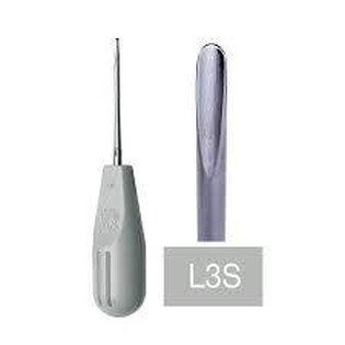 Luksator prosty wąski 3mm L3S z koszykiem Fixus1 Directa jasnoszara rękojeść z ciemnoszarym oznaczeniem