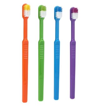 HS-Acclean zubní kartáček Soft pro dospělé s rovnou hlavou a texturovanou rukojetí, 144 ks