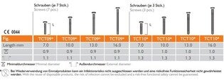 Meisinger Screw System - śruba 7mm 0.9/1.1mm uzupełnienie 1 sztuka