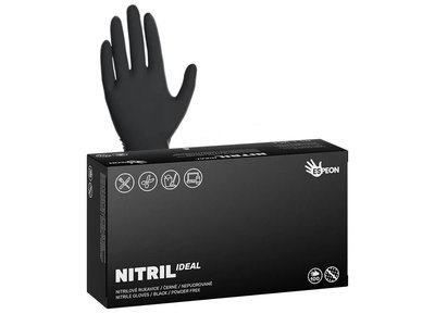Nitrilové rukavice NITRIL IDEAL 100 ks, nepudrované, černé, 3.5 g