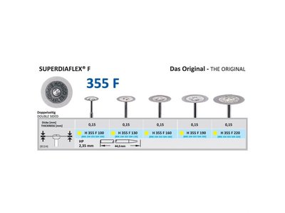 Diamantový disk SUPERDIAFLEX F - oboustranně sypaný, 1,6cm, extra jemná