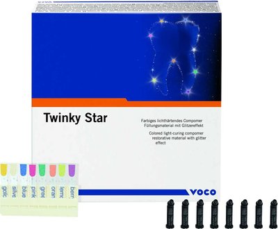 Twinky Star zestaw 40 x 0.25g światłoutwardzalny kompomer+fluor