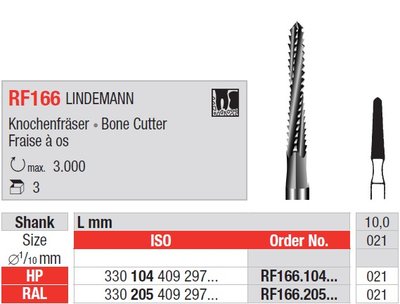 Edenta RF166 - chirurgické oceľové nástroje, Lindemann bone cutter - 3 ks