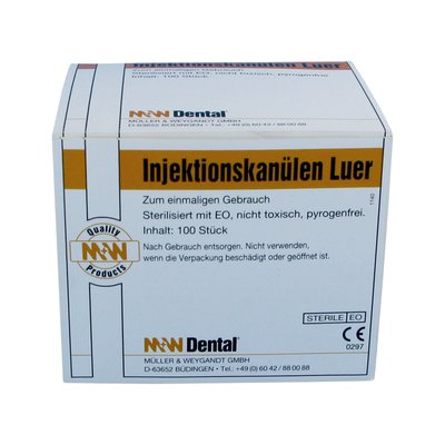 M+W Jehly inj. Luer 0,4x38mm 100ks šedá