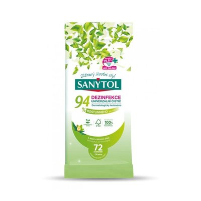 Sanytol univerzální dezinfekční čistící utěrky, 72 ks