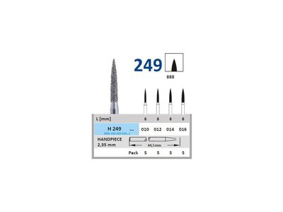 HORICO diamantový brousek - plamínek, H249 - Parameter_0: normal, Parameter_1: Průměr 2,1mm (021)