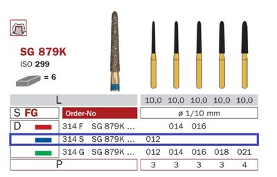 Diaswiss SG 879K modrá, 6ks/balení - 012 mm