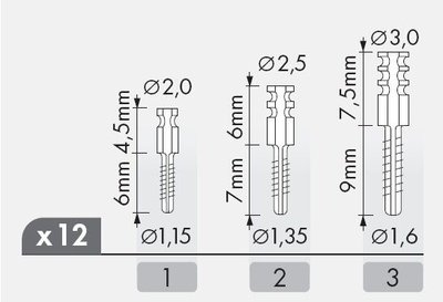 Radix Anker Long Post - kořenové čepy, 12ks č.2