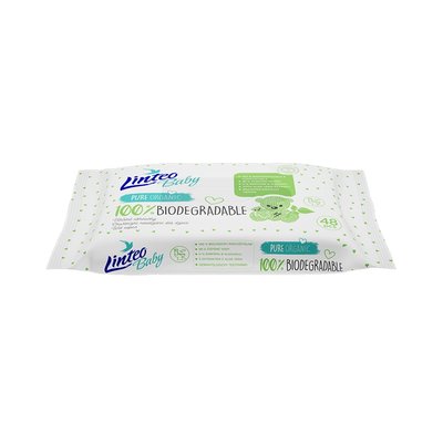 Dětské vlhčené ubrousky Linteo Baby Aqua, bioodbouratelné, 48 ks