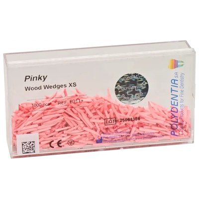 POLYDENTIA Wood Wedges (Klínky) Růžová XS 11mm 1.000ks
