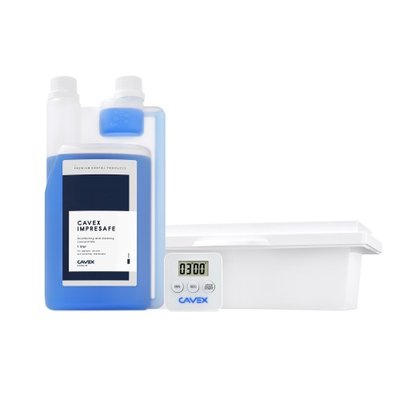Cavex ImpreSafe ImpreSafe Starterkit, 1.000 ml láhev s dávkovačem, dezinfekční vana, digitální časovač