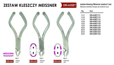 Ori Kleszcze ekstrakcyjne Meissner nr 2 średnie - zestaw 222