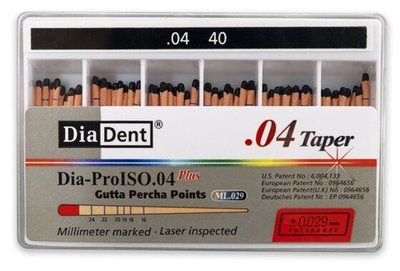 Guttaperčové čepy DiaDent 4% 040