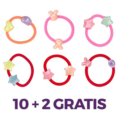 Zabawka - Gumka do włosów okrągła 10 + 2 GRATIS