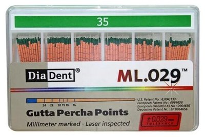 Guttaperčové čepy DiaDent 2% 035