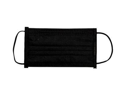 MEDICAL 4-vrstvá jednorázová ústenka černá, na gumičku 50 ks