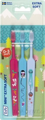 TePe Mini X-Soft zubní kartáček 3v1 (blistr), 3ks