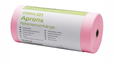 ORBIS Roušky pro pacienty v roli vázací, papír/fólie, light pink 61x53cm 80útržků