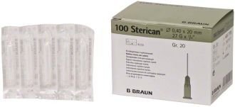 Braun Sterican - jehly 0,4x20mm šedé, 100ks