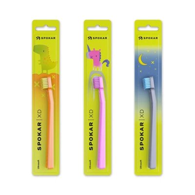 Dětský zubní kartáček Spokar XD, ultra soft, 1 ks - Růžová