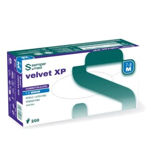 RUKAVICE Sempermed Velvet XP nitrilové, nepudrované, velikost S, balení 200ks