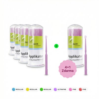 smartdent Mikroaplikátory Ultrafine Fialová 100ks 4+1 Zdarma